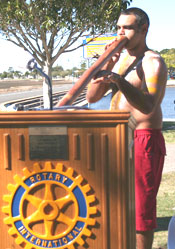Didgeridoo performance at the official handover