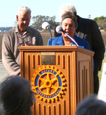 Aunty Margaret Iselin speaking at the official handover