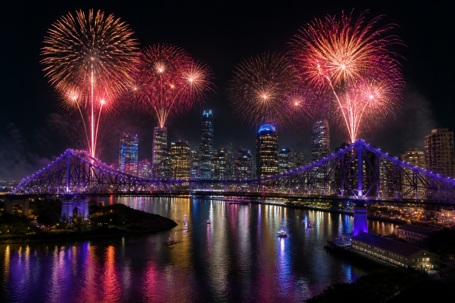 Brisbane Festival — Riverfire 2026 featured event — editorial illustration