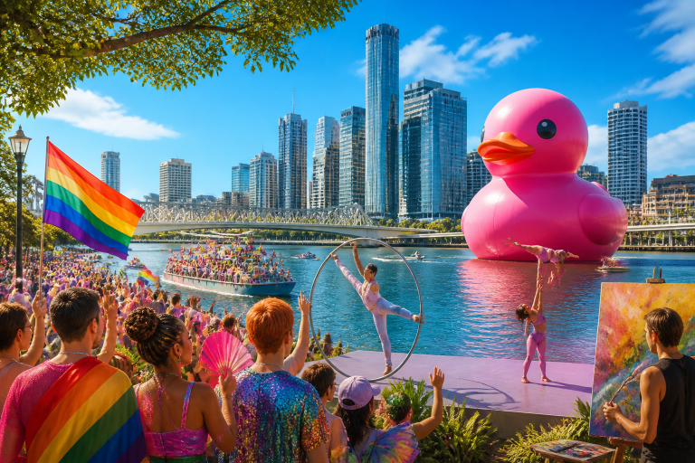Melt Festival returns with more than 100 Queer arts events across Brisbane — editorial illustration